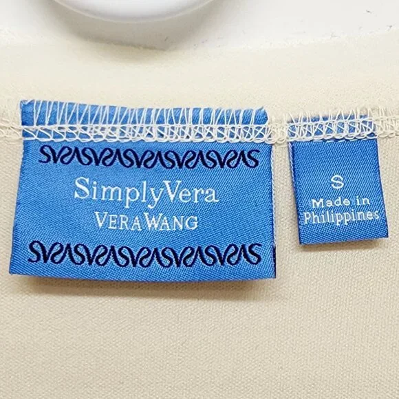 Simply Vera Vera Wang chiffon mid Dress Womens Sleeveless Pleated  beige Size S - Picture 3 of 11